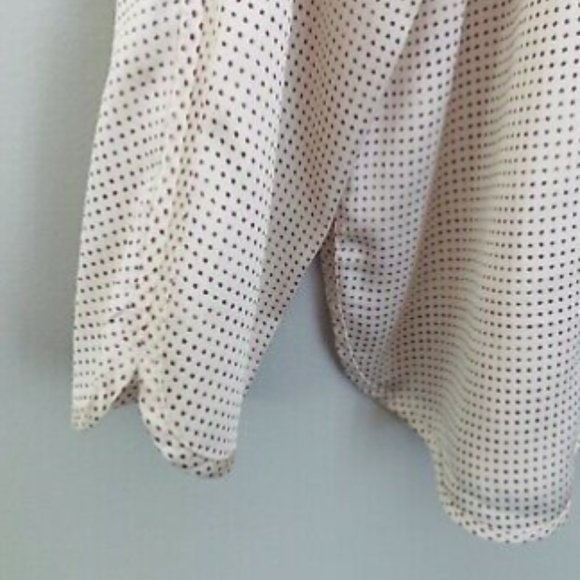Banana Republic Pin Dot Tie Back Long Sleeve Top - Picture 3 of 4